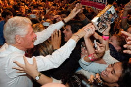 Bill Clinton working the crowd