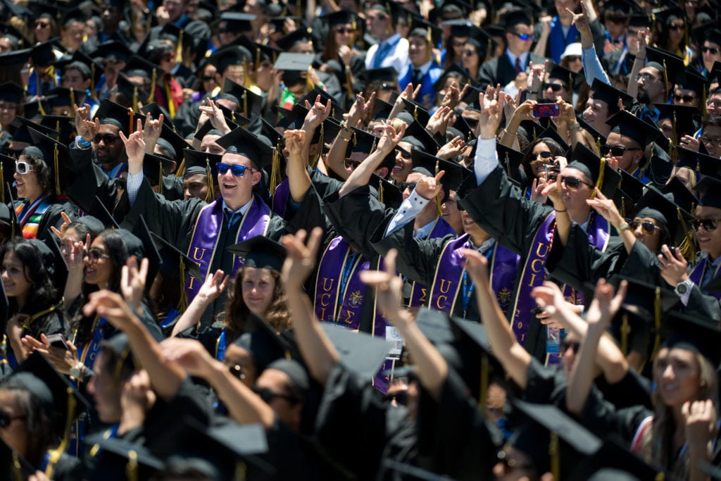 Students during Commencement 2014