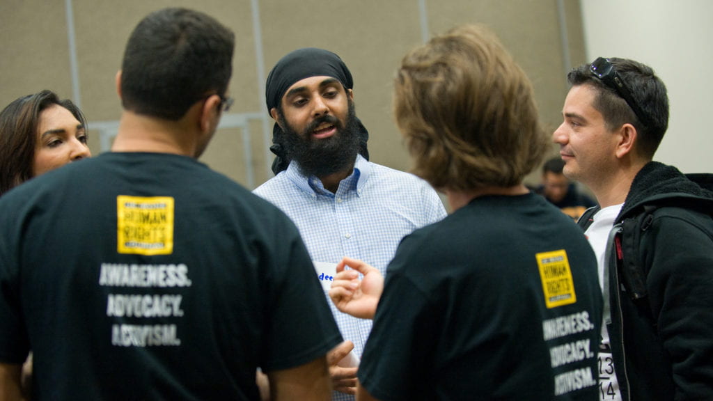 Students learn about Sikh faith during speed-faithing