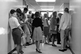 Students at first day of classes 1965