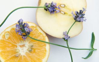 Sprigs of Lavender, a Lemon and an Apple