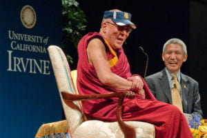The Dalai Lama chuckling