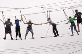 Participants on the ARC Ropes Course