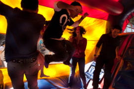 A bounce house for students during homecoming week