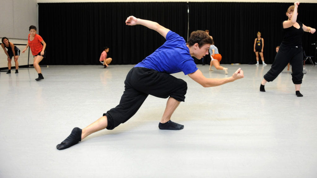 UCI dance students during an exercise