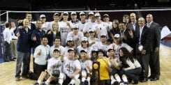 UCI's Men's Volleyball Team with NCAA Title trophy