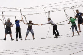 People on the rope course at the ARC