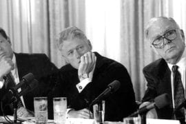 Rowland with Bill Clinton and Al Gore
