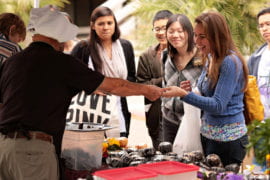 Students buying Spam Musubi on Ring Mall