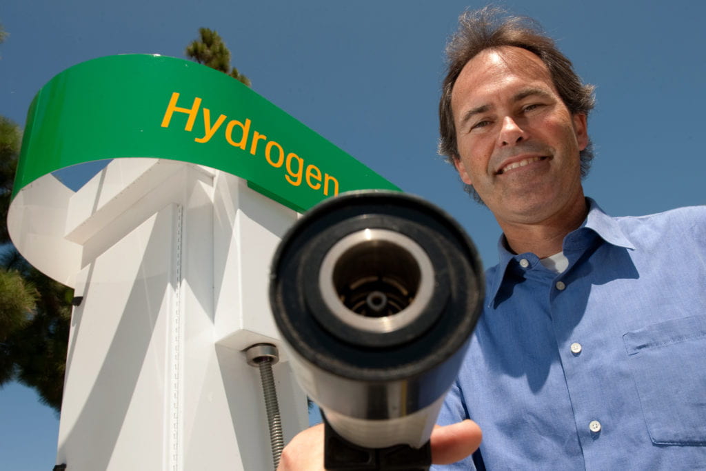 Jack Brouwer with hydrogen fuel pump