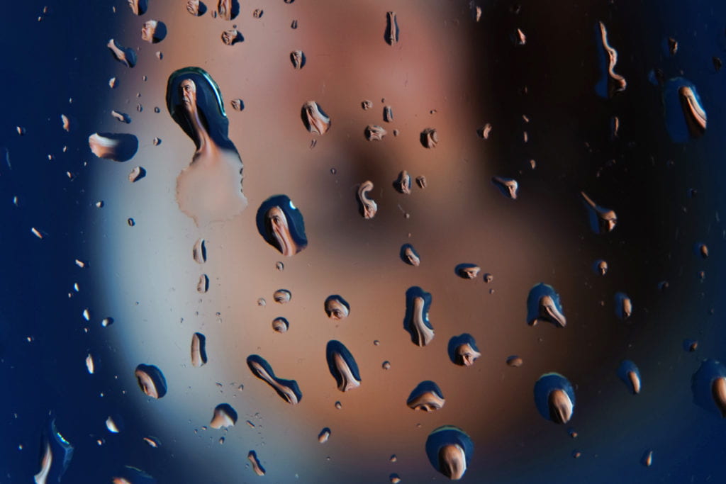 Window with water drops
