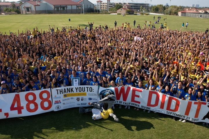 The 4,488 players of the world record dodgeball game