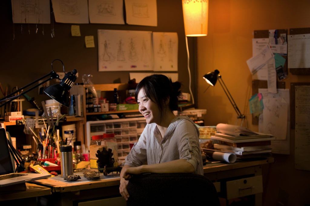 Sheryl Liu in her drama design lab space