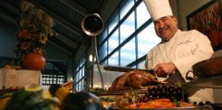 Chef Paul Baca preparing Thanksgiving dinner