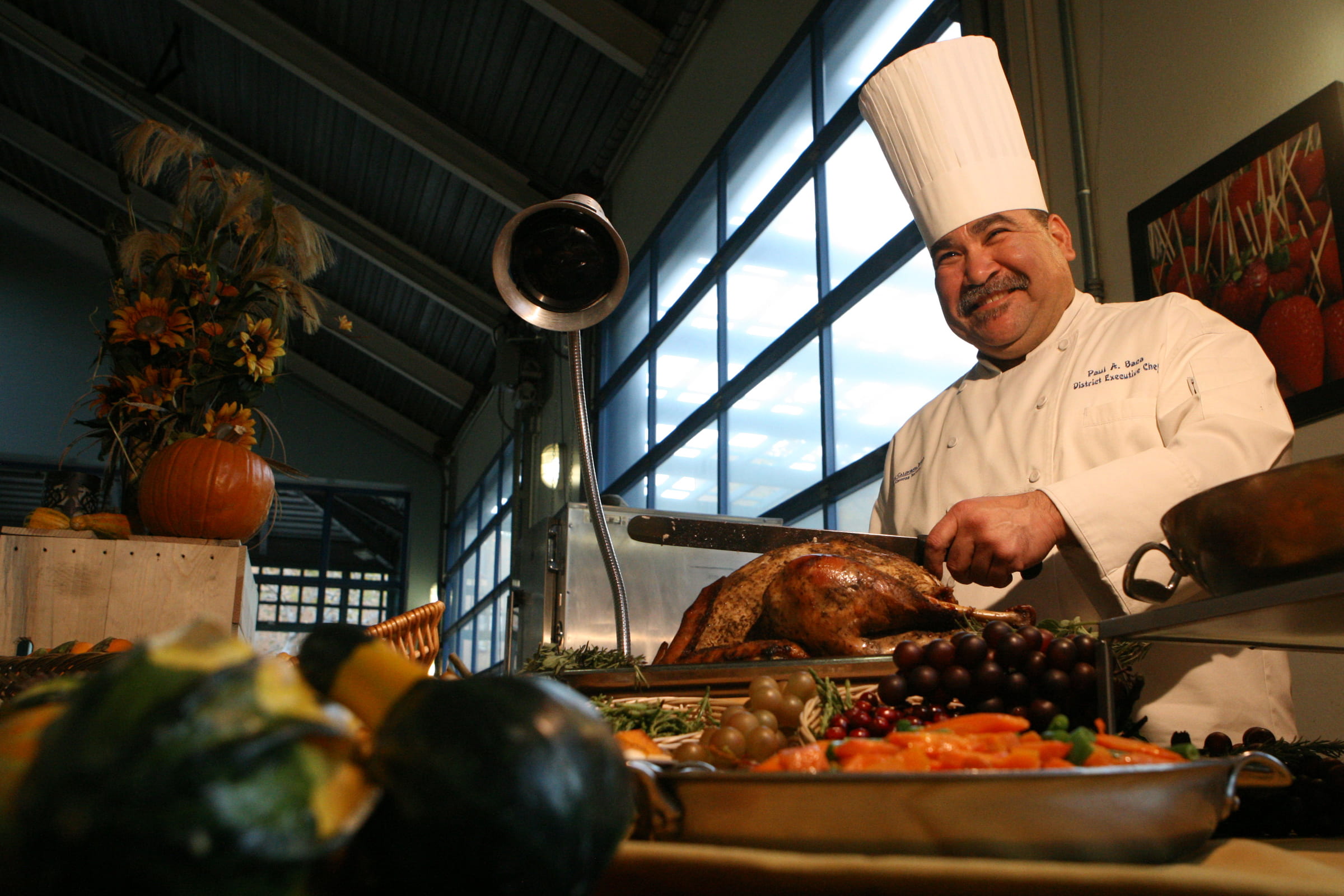 Chef Paul Baca preparing Thanksgiving dinner