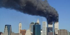 World Trade Center smoking after planes hit both towers