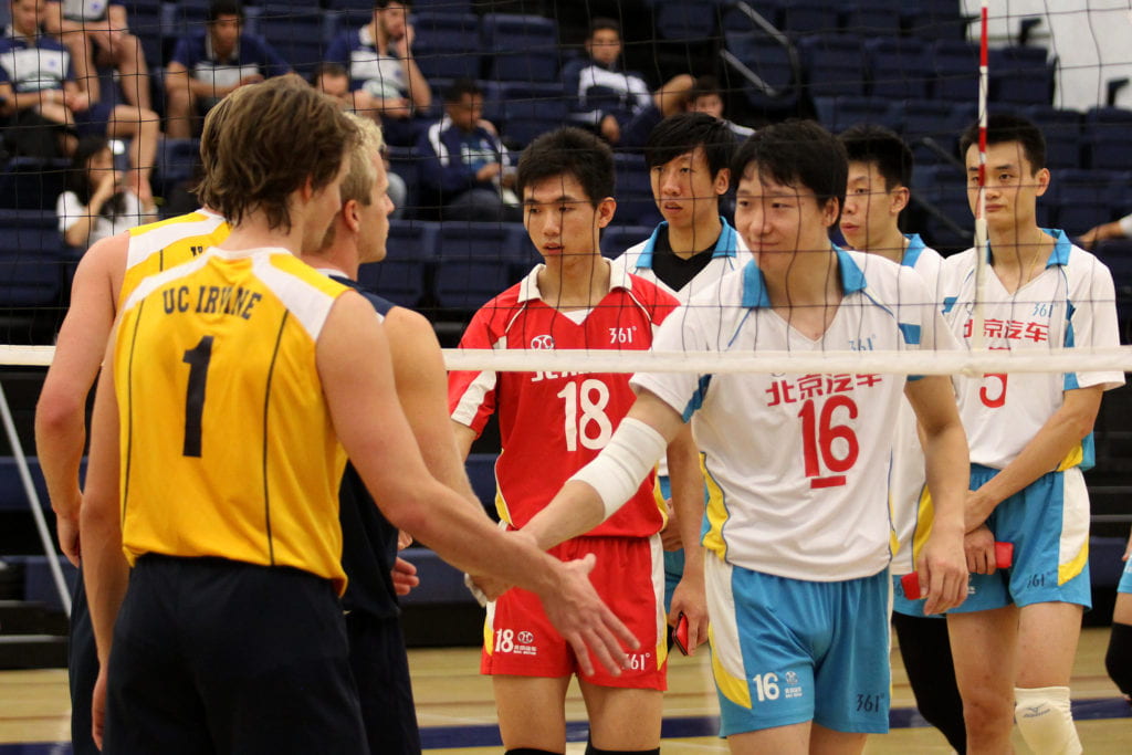 UC Irvine men's volleyball team against Beijing