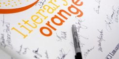 Literary Orange Graphic signed by participating authors