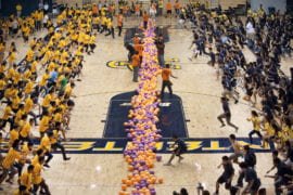1,745 UCI students prepare to set a new Guinness world record for the largest dodgeball game