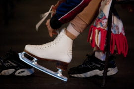 Zhou laces up her skates