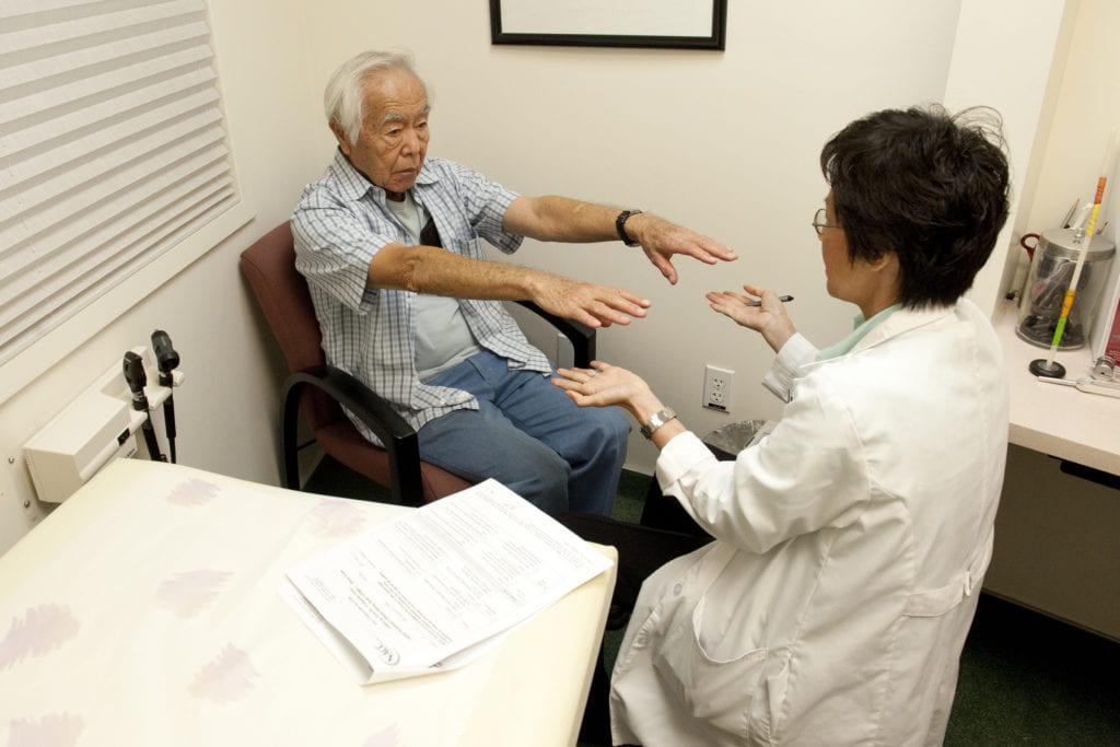 Hayashi undergoes neurological testing by Dr. Thai.