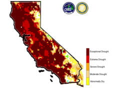 California drought map prepared by researchers at UCI’s Center for Hydrometeorology & Remote Sensing
