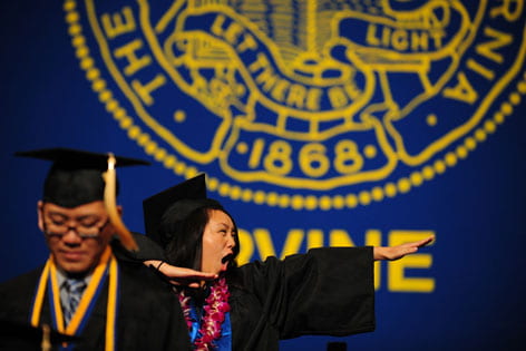 UC Irvine graduate after receiving her diploma