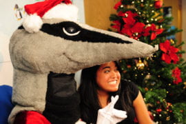 Peter the Anteater stands in for Santa
