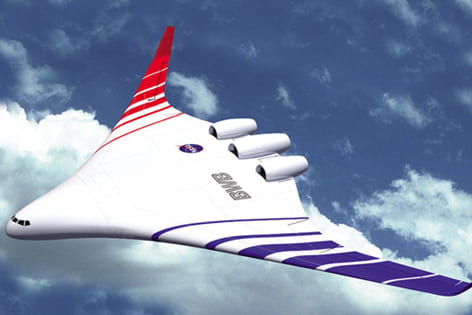 NASA rendering of the Blended-Wing-Body aircraft