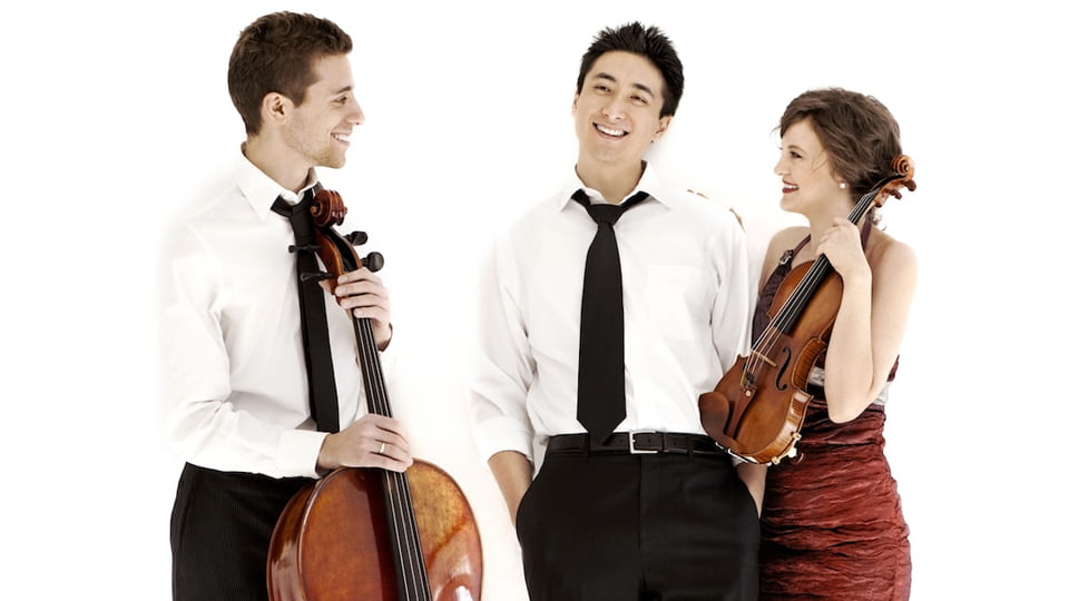 Pianist Kevin Kwan Loucks, and his wife, violinist Iryna Krechkovsky, joined with cellist Ross Gasworth