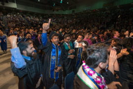 Engineering graduates exult at the conclusion of their June 12 commencement