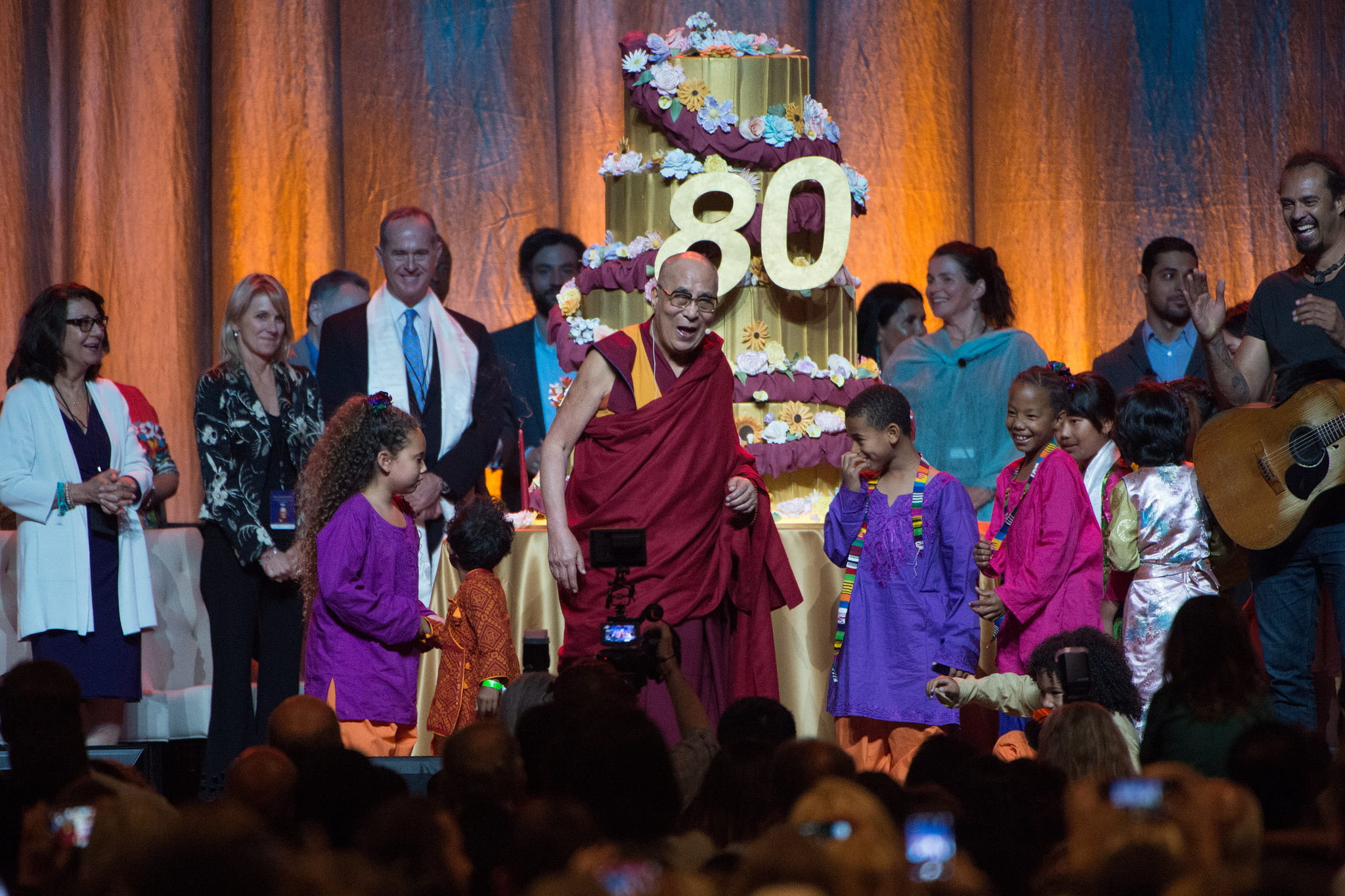 The Dalai Lama celebrating his 80th birthday