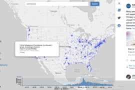 Coronavirus Twitter map developed at UCI displays social media reactions to COVID-19