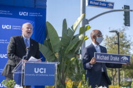 UCI christens Michael Drake Drive to honor former chancellor