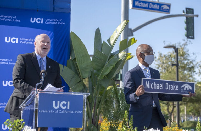 UCI christens Michael Drake Drive to honor former chancellor