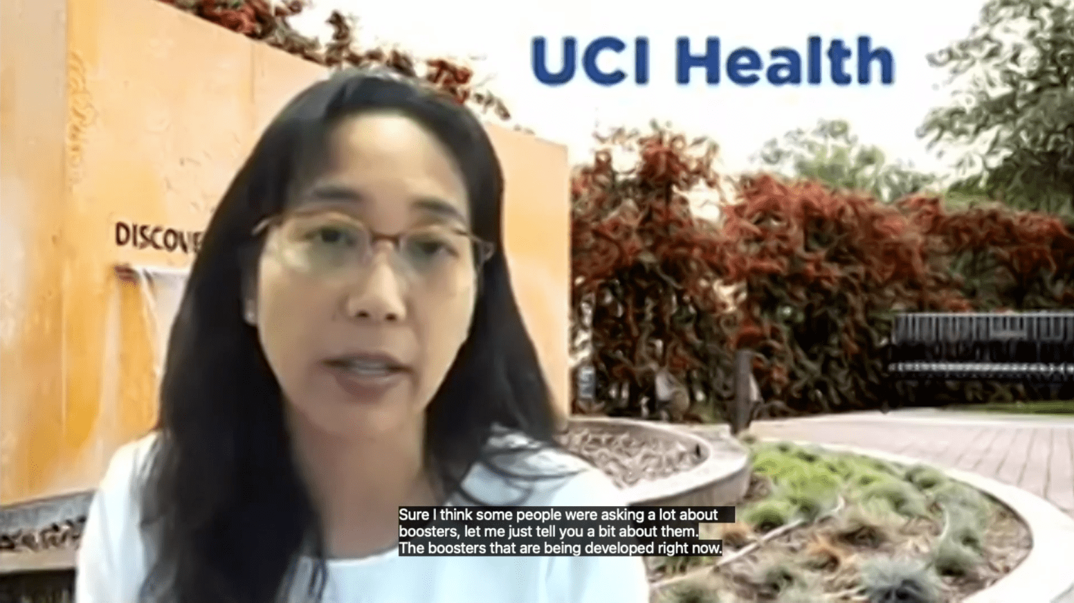 Dr. Susan Huang at UCI’s town hall Friday on COVID-19.