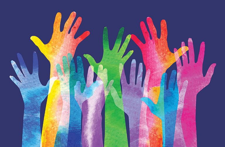 artistic colorful hands, for Building Solidarity With Communities