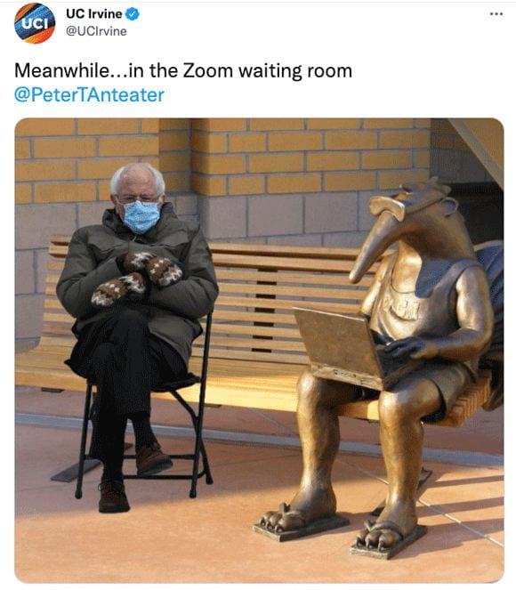 Bernie Sanders inauguration meme featuring bronze Peter statue goes viral