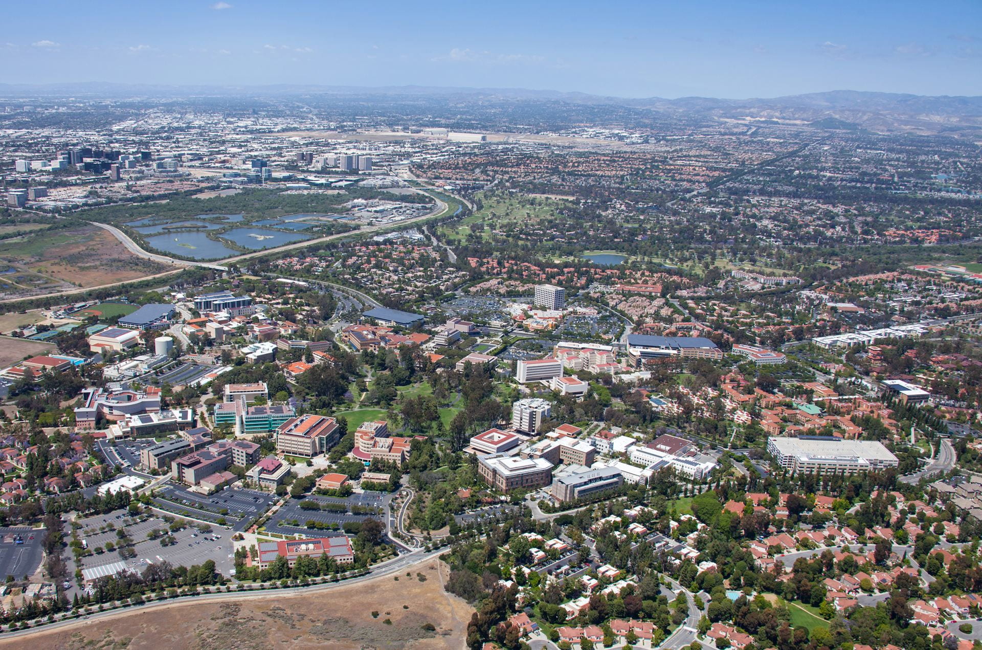 Aerial photo of the city of Irvine