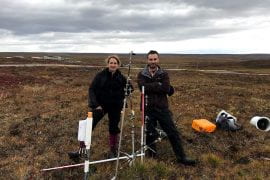 UCI researchers first to sample permafrost CO2 emissions during fall and winter