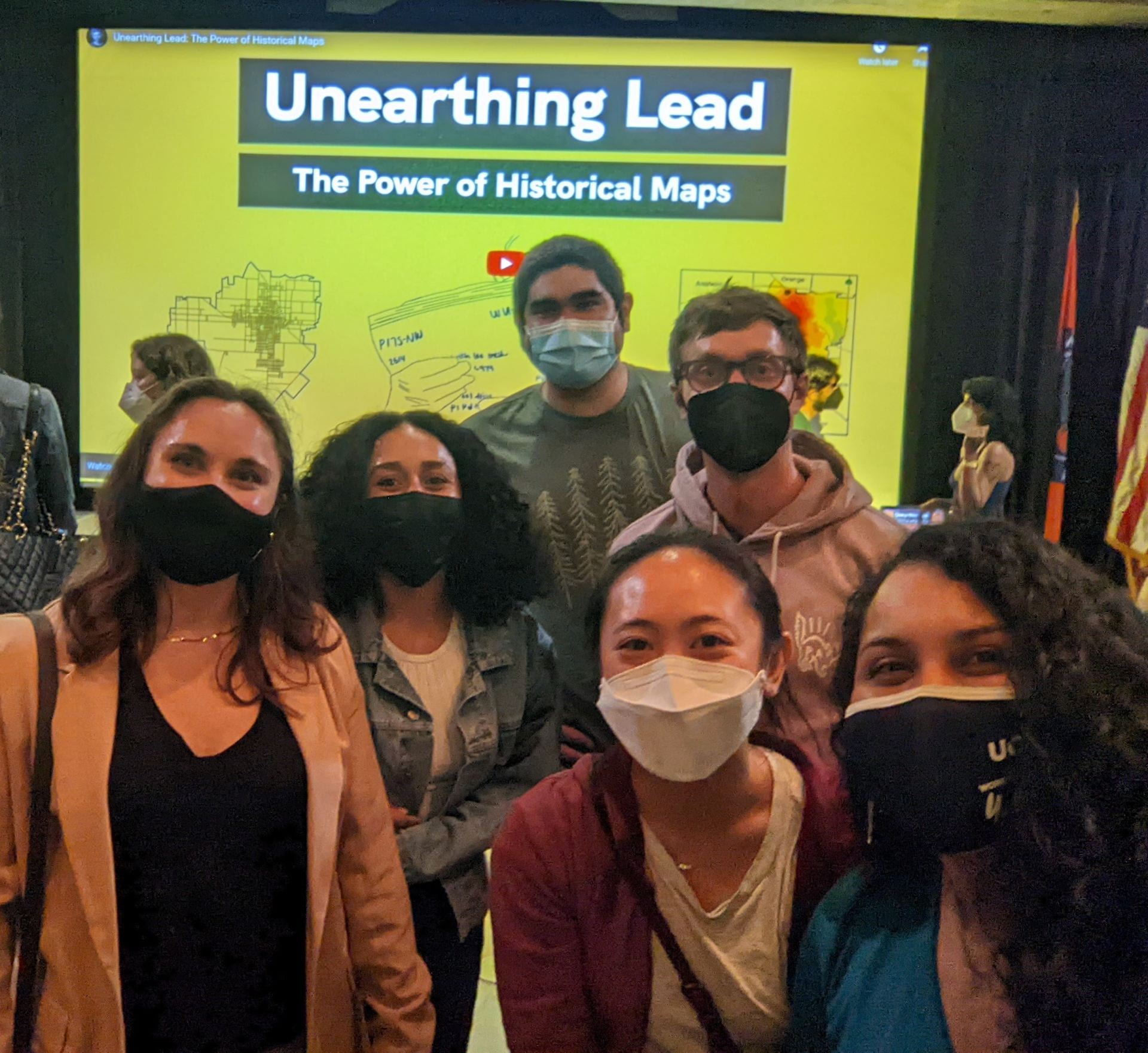 The UCI cross-disciplinary graduate student team won first place in Phase 1 of the EPA’s Environmental Justice Video Challenge for Students, in which they revealed the lead soil contamination threat in Santa Ana. (From left: Annika Hjelmstad, Ashley Green, David Bañuelas, Tim Schütz, Ariane Jong, and Alexis Guerra.)