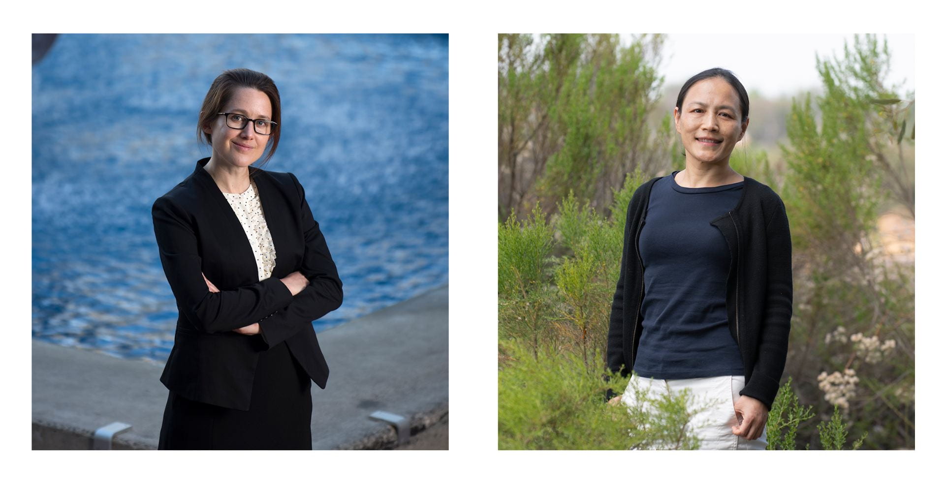Photos of Maura Allaire, assistant professor of urban planning & public policy, and Jun Wu, professor of public health.