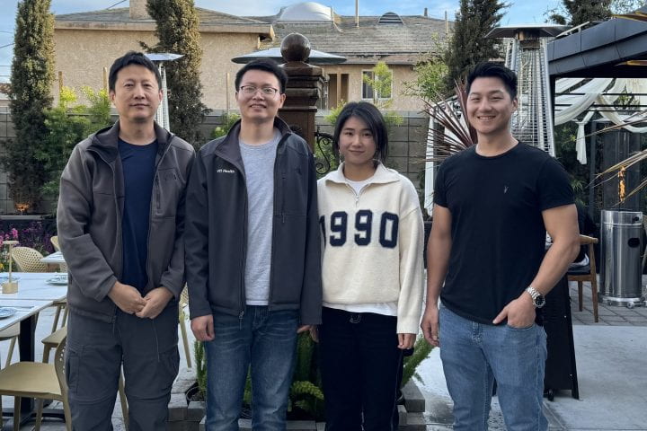 Genomics team: Wei Li (left), Ya Cui, Wenbin Ye and Jason Sheng Li.